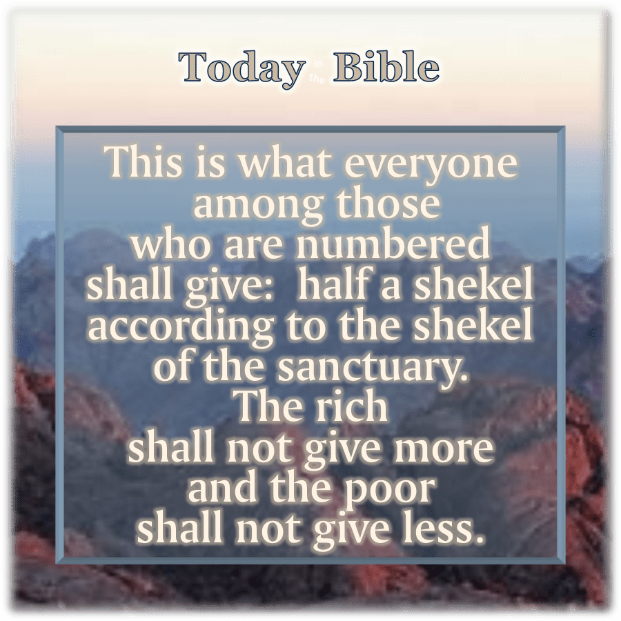 Tammuz 8 – Everyone numbered shall give a half&nbsp;shekel