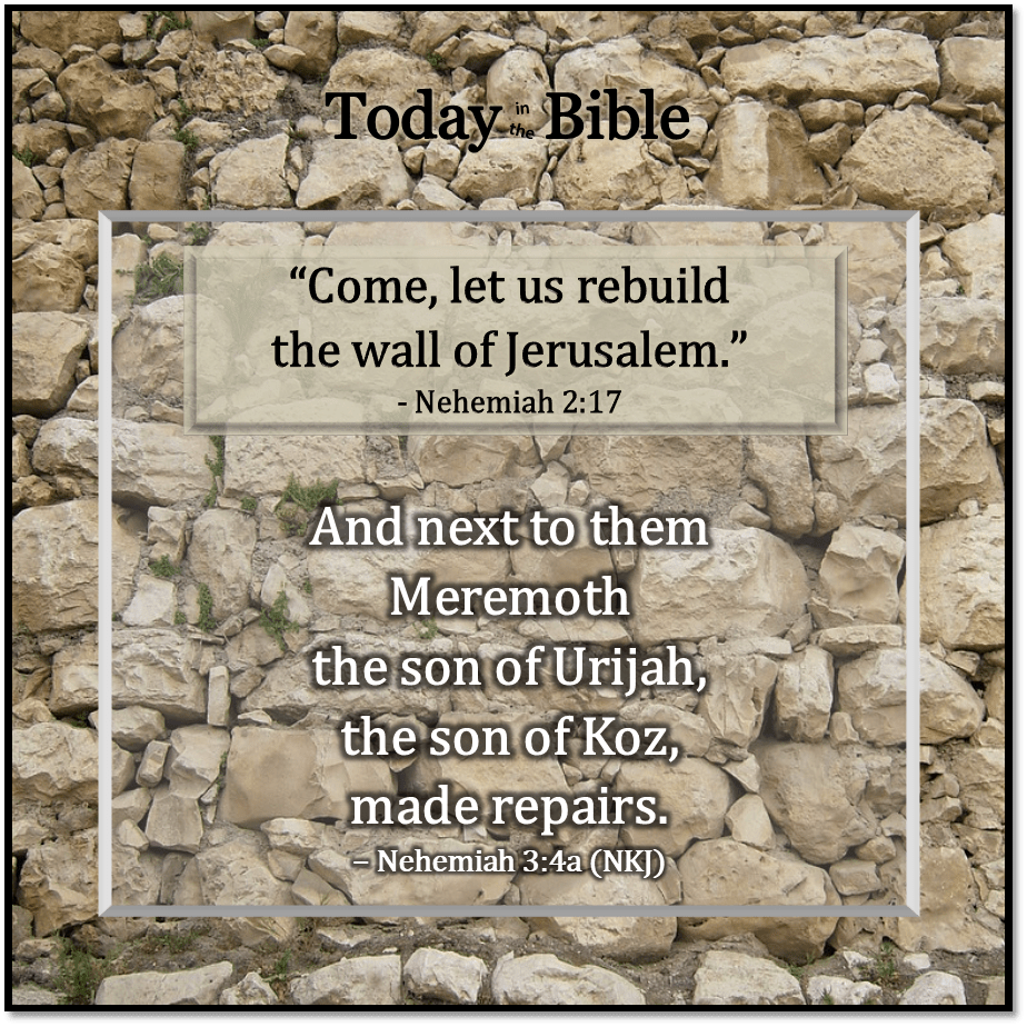 Av 7 – Meremoth the son of Urijah, the son of&nbsp;Koz